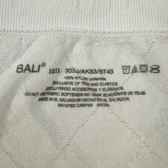 Bali Women's Size 10-11 Panty Brief Hi Cut White New Without Tags - Picture 3 of 6